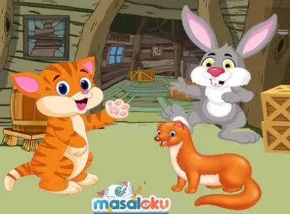 kedi gelincik ve yavru tavşan masalı
