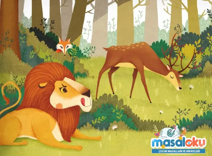 aslan geyik ve tilki masalı